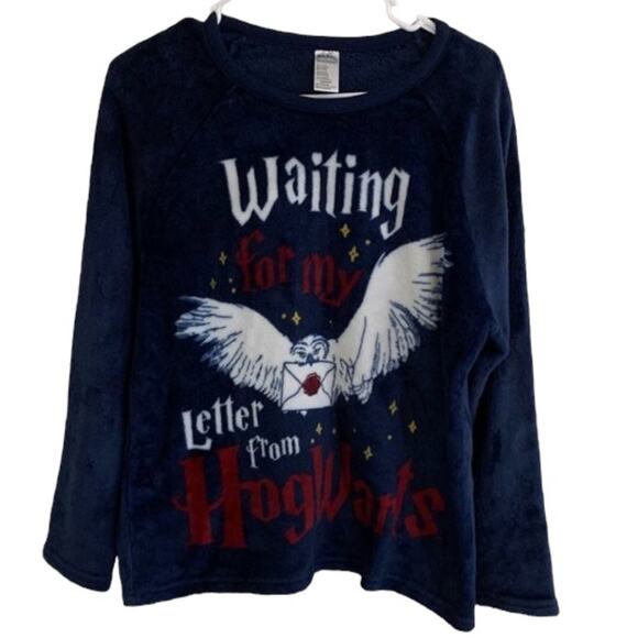 HARRY POTTER Plush Pajama Long Sleeve Shirt SZ. L - Picture 1 of 9